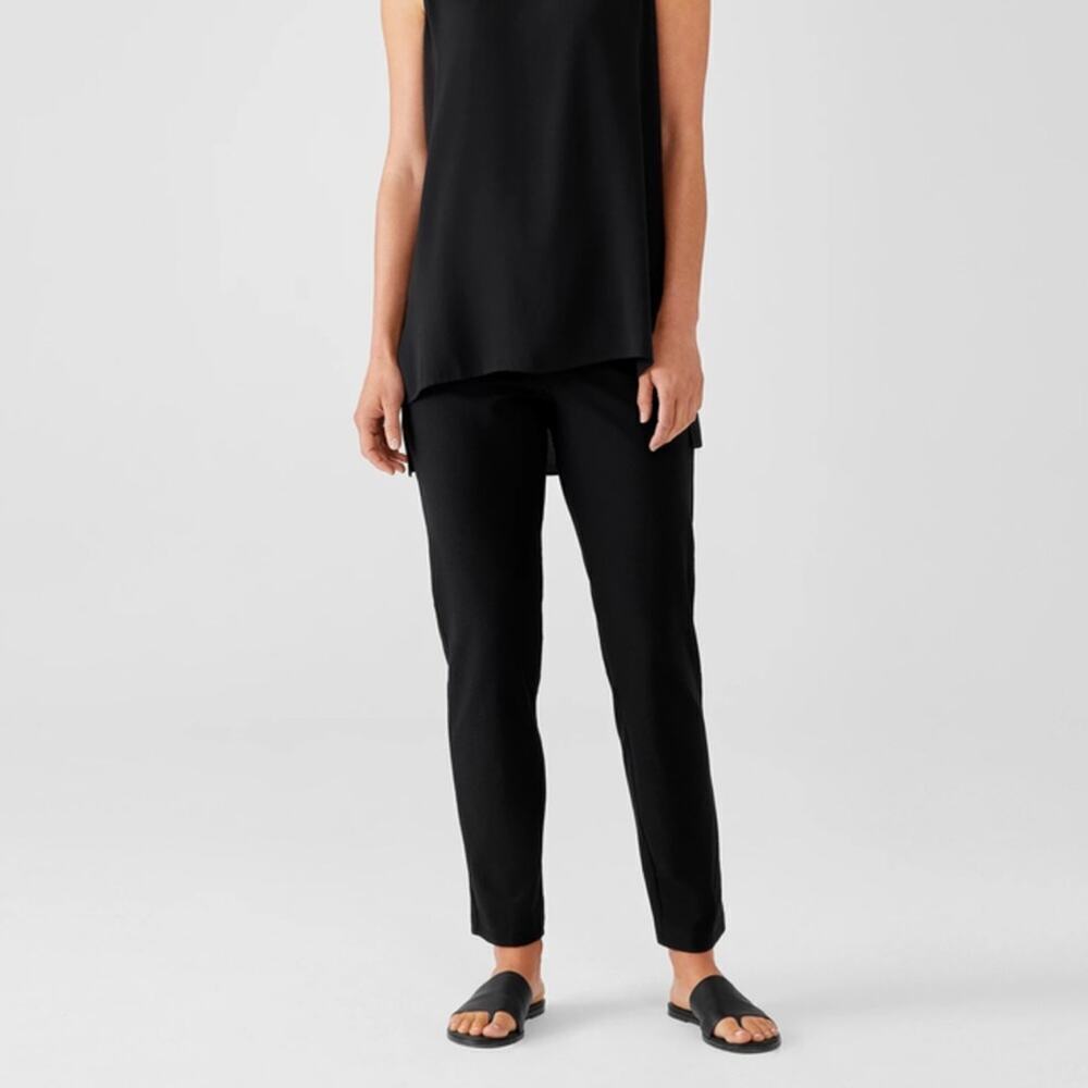 Eileen Fisher Washable‎ Stretch Crepe Pull On Black Pant